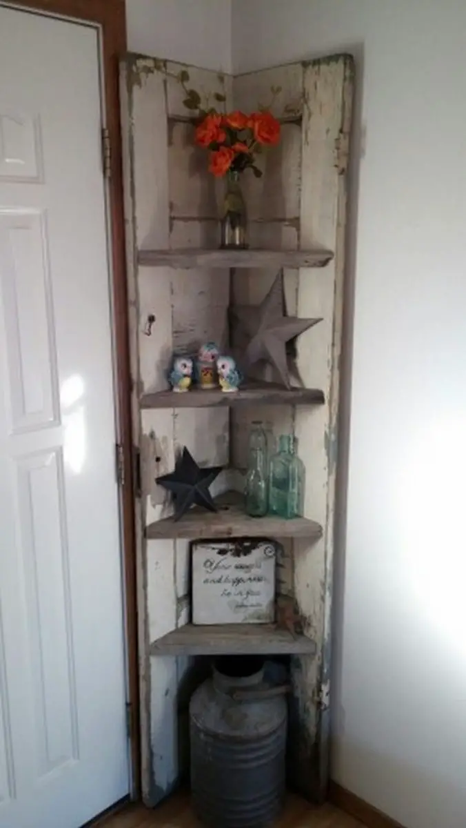 Old Door Corner Shelf 04