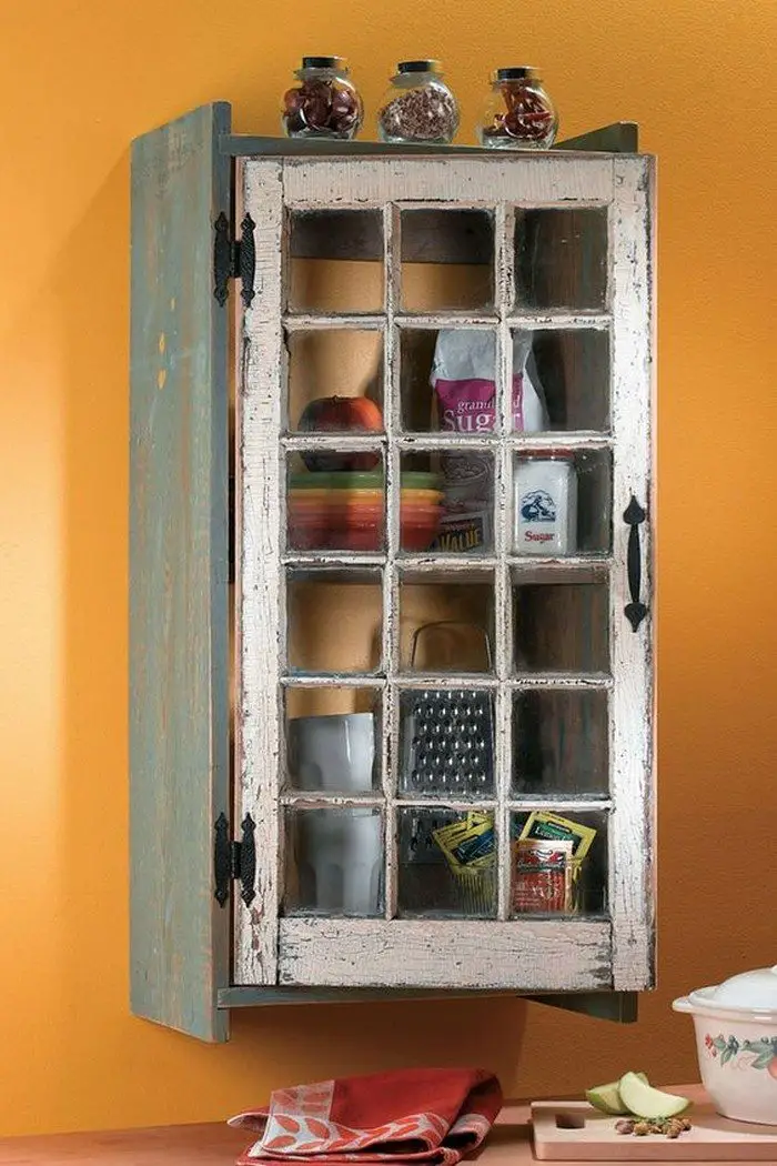 Old Window Pane Cabinet 05