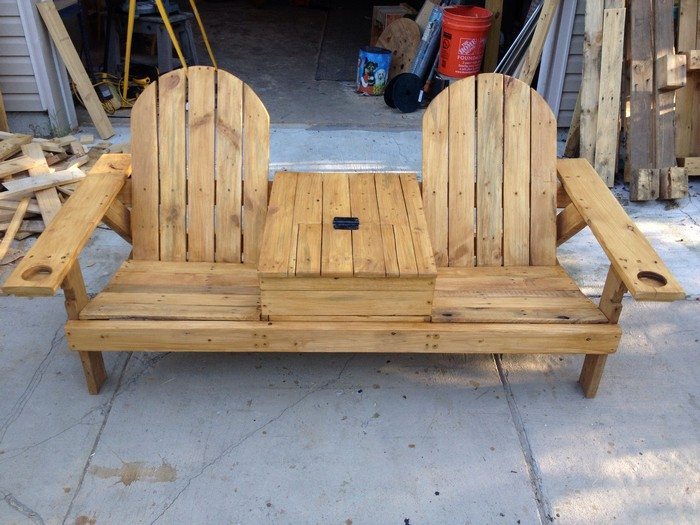 Build a double chair bench with table DIY projects for 