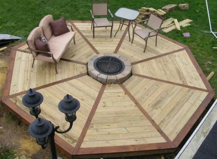 How To Build An Octagonal Deck Diy, How To Build An Octagon Deck Around A Tree