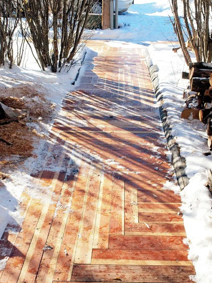 DIY Timber Sidewalk