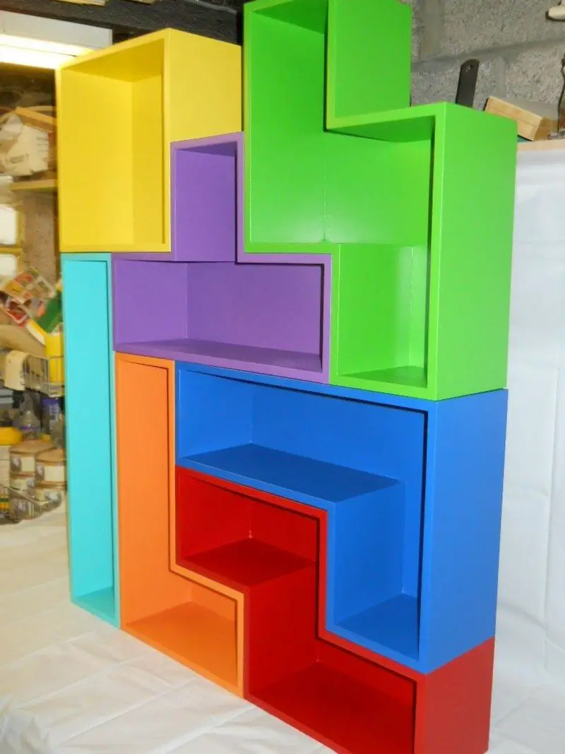 Стеллаж модуль. Модуль полка квадрат Тетрис. Необычные стеллажи. Необычные шкафы. Необычная мебель для детского сада.