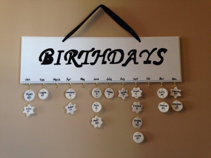 DIY Hanging Birthday Calendar Never a Loved One's Birthday