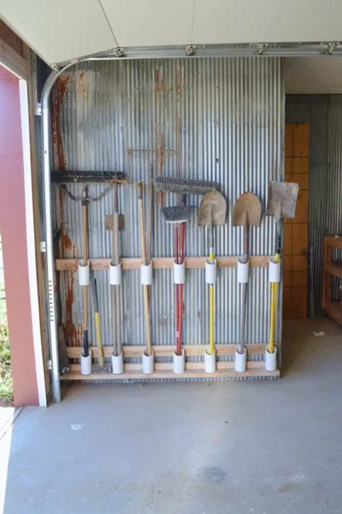 build a yard tool organizer from pvc!  diy projects for