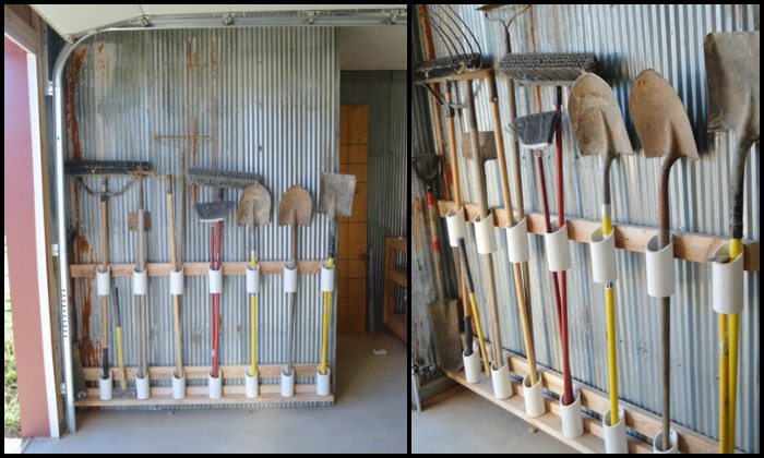 Build a yard tool organizer from PVC DIY projects for everyone