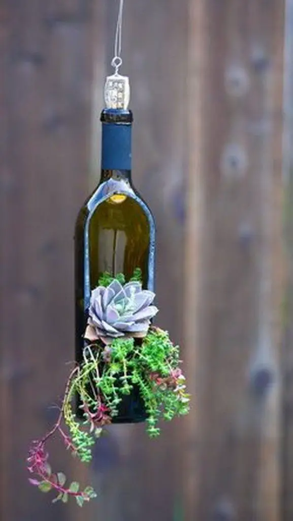 Succulent Wine BottlePlanter