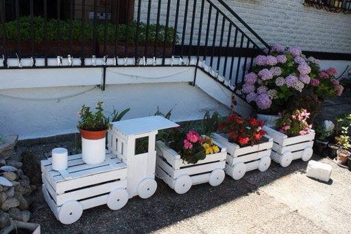 Old Crate Train Planter