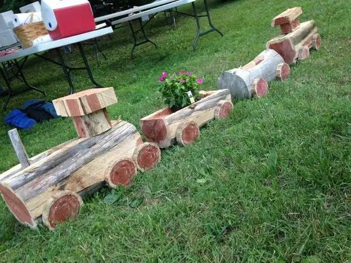 Old Crate Train Planter