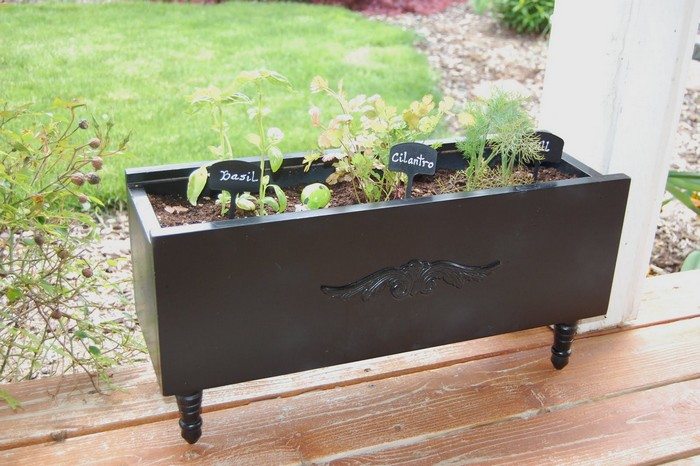 Old drawer turned into planter