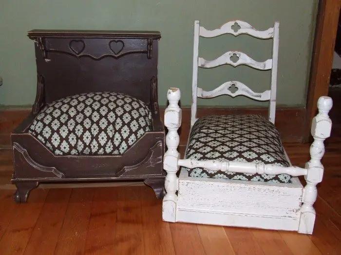 Repurposed Old Chair Dog Bed