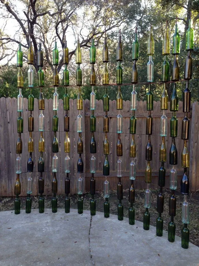 Wine Bottle Fence Ideas
