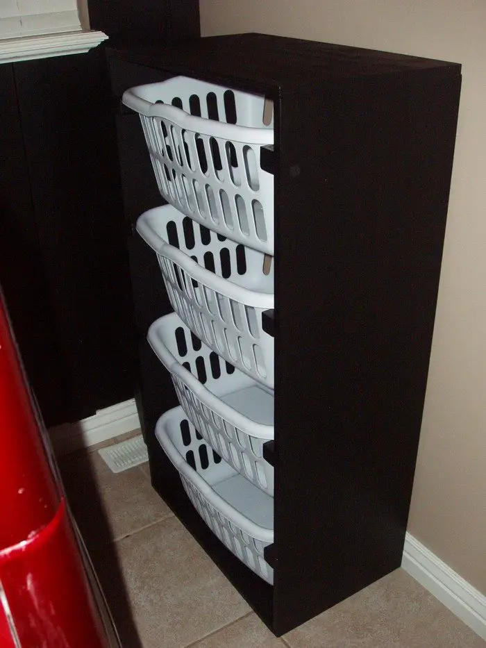 Laundry Basket Dresser Diy Projects, Laundry Basket Dresser With Shelves