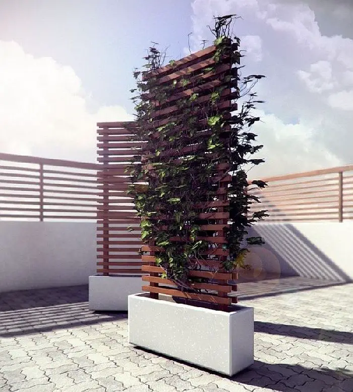 Planter with Privacy Screen