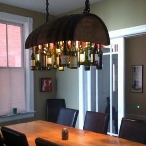 DIY Wine Bottle Chandelier