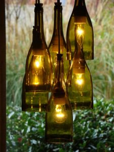 DIY Wine Bottle Chandelier