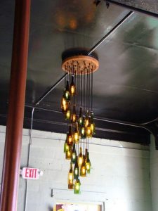 DIY Wine Bottle Chandelier