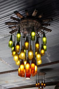 DIY Wine Bottle Chandelier