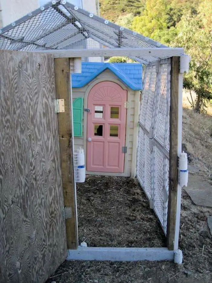 Repurposed Playhouse Chicken Coop