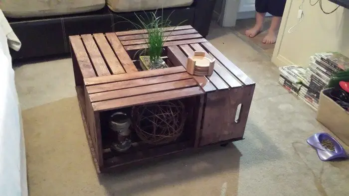 DIY Crate Coffee Table Steps Photo