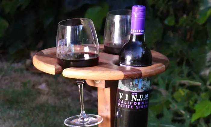 DIY Folding Wine Table for Picnics Featured