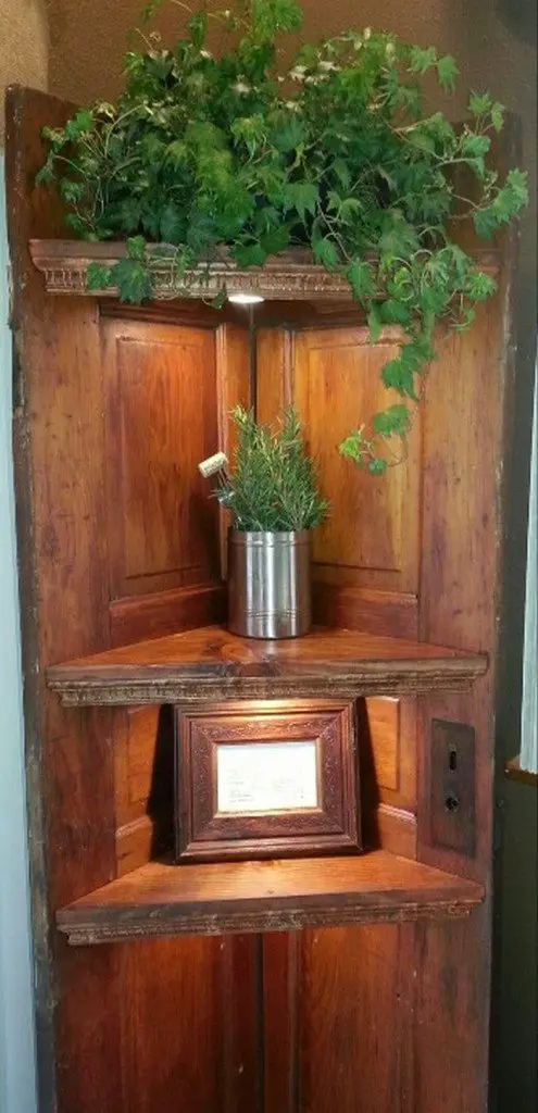 Old Door Corner Shelf