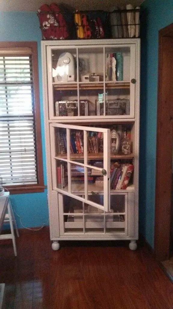 Old Window Pane Cabinet