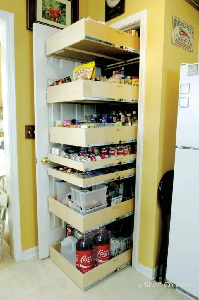 How To Build Pull Out Pantry Shelves, Diy Pull Out Shelves For Pantry