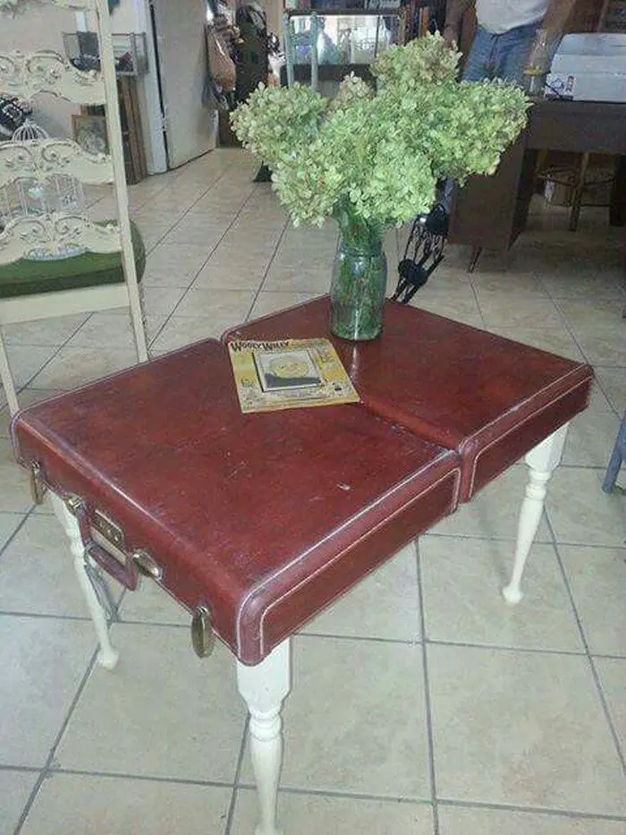 Upcycled Vintage Suitcase Side Table