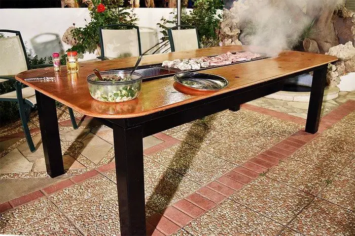 Barbecue Grill and Table Combo