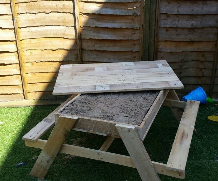 Kids Picnic Table with Sandbox