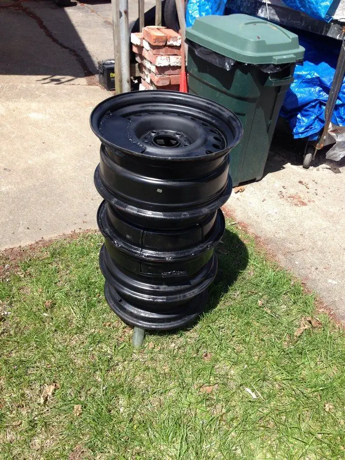 Recycled Tire Rim Stove Sample