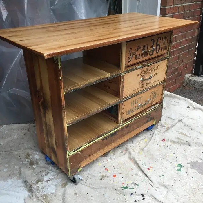 Ugly Dresser to Rustic Kitchen Island