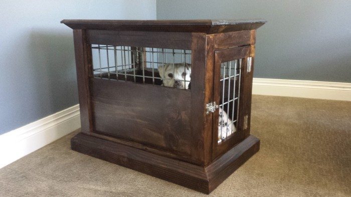 Dog cage end clearance table