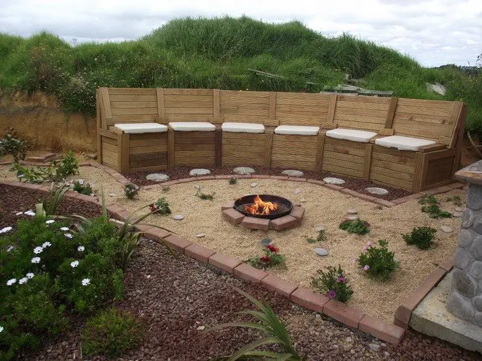 Build A Fire Pit Seating With Storage, Diy Fire Pit Seating Area