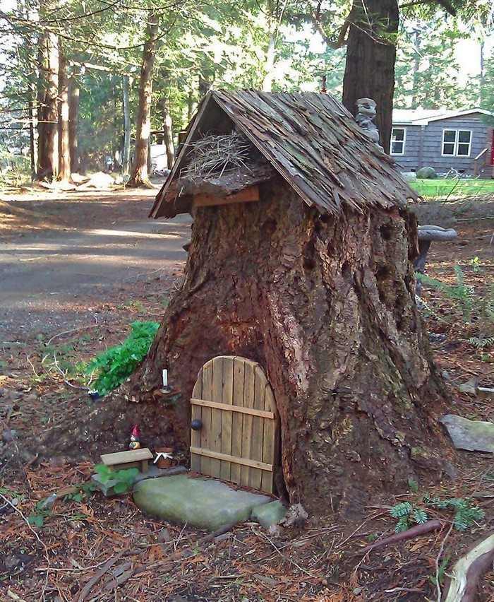 Carved Gnome Tree Houses