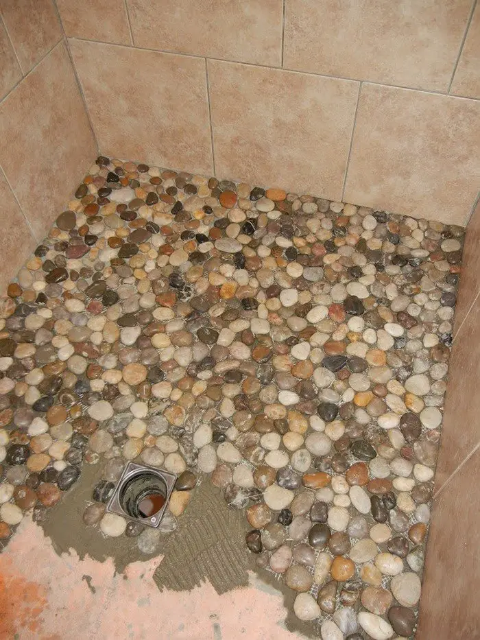 DIY Pebble Shower Floor