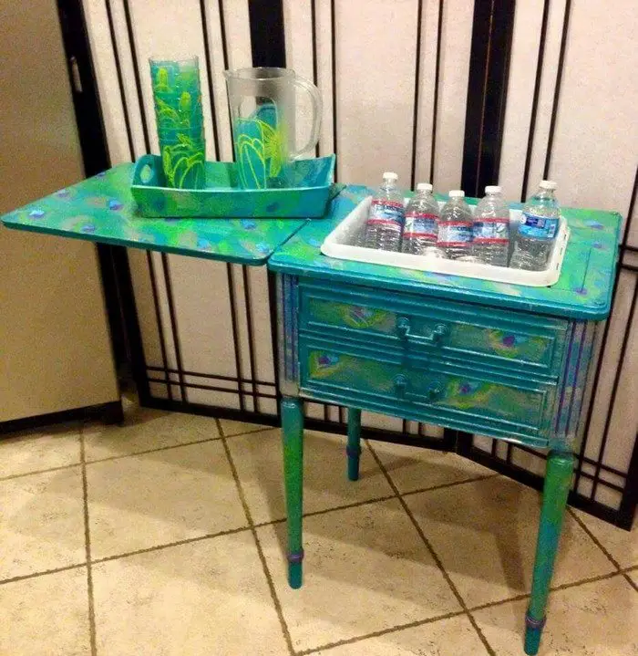 Old Sewing Table Drink Station