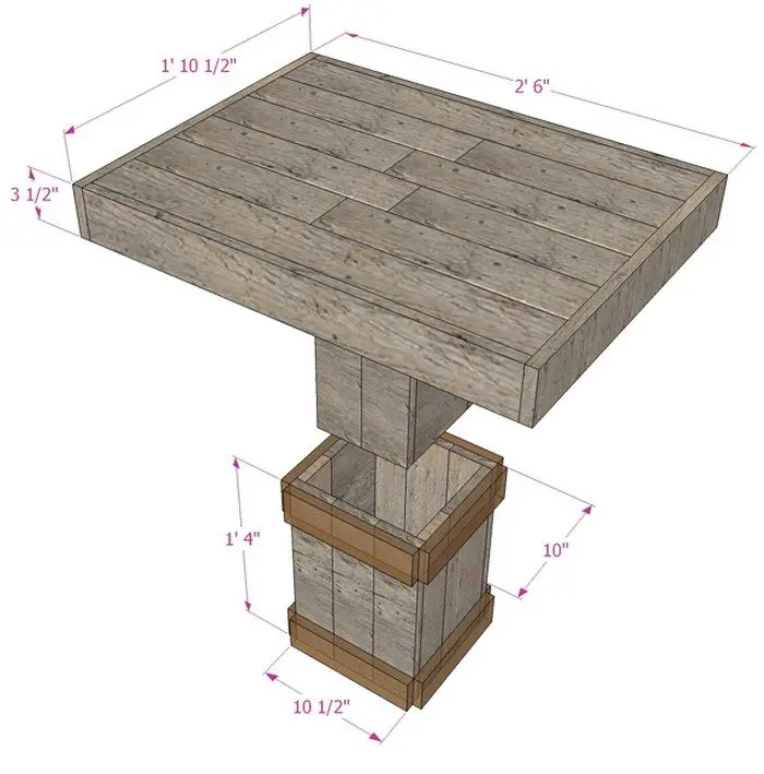 Outdoor Wood Bench Gabion Table