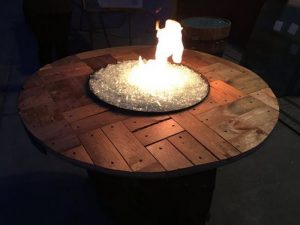 Wine Barrel Fire Pit Table