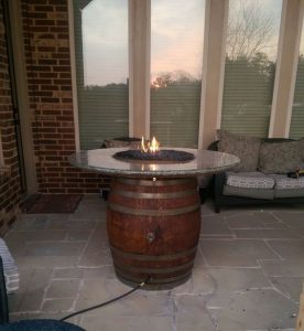 Wine Barrel Fire Pit Table