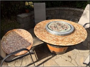 Wine Barrel Fire Pit Table