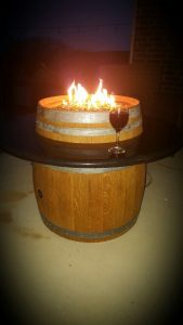 Wine Barrel Fire Pit Table