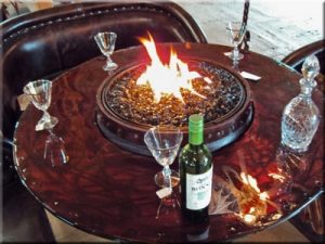 Wine Barrel Fire Pit Table