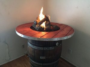 Wine Barrel Fire Pit Table