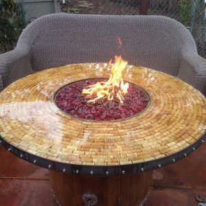 Wine Barrel Fire Pit Table