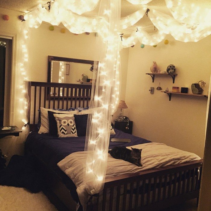 Make a magical bed canopy with lights  DIY projects for 