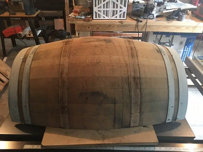DIY Wine Barrel Coffee Table