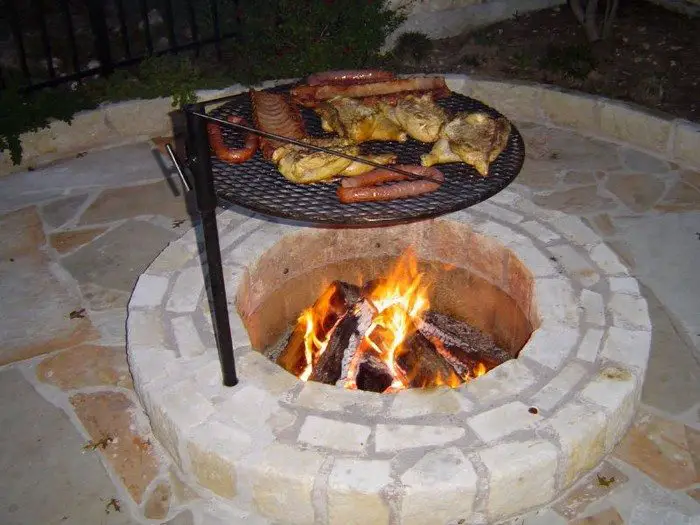 Fire Pit With Cooking Grill Diy, Homemade Fire Pit Grill