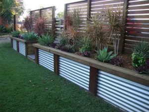 Retaining Wall Ideas - Corrugated Steel and Timber