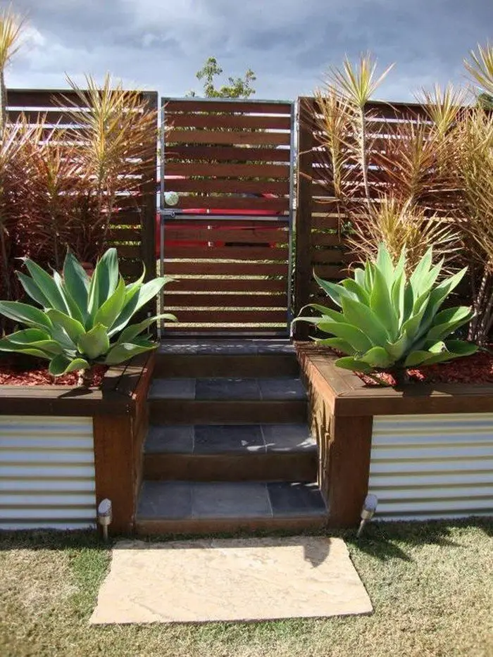 Retaining Wall Ideas - Corrugated Steel and Timber